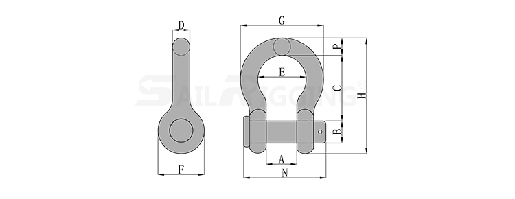 US TYPE BOW SHACKLE