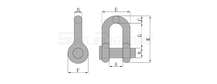 US TYPE DEE SHACKLE G215