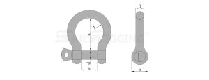 European Type Large Bow Shackle drg