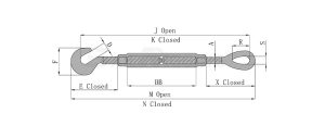 Hook and Eye Turnbuckle drg