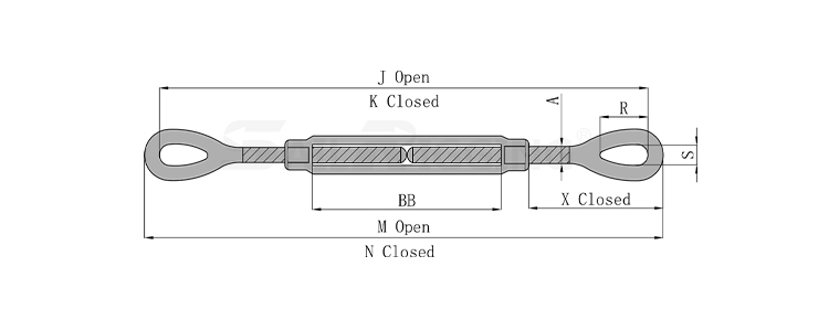 US TYPE TURNBUCKLE WITH EYE & EYE