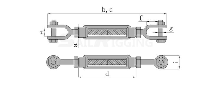 DIN1480 TURNBUCKLE WITH JAW & JAW