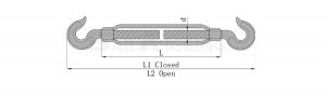 Commercial Type Turnbuckle With Hook & Hook DRG