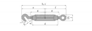 Hook and Eye Turnbuckle drg