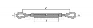 US Type Turnbuckle With Eye & Eye drg