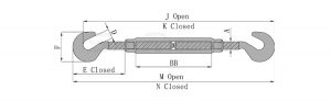 US Type Turnbuckle With Hook & Hook drg