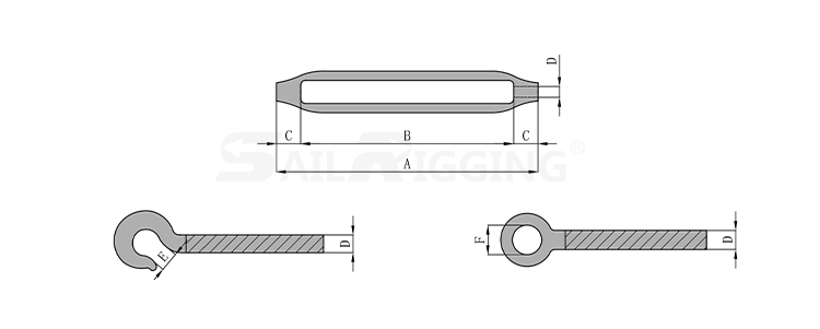 JIS TYPE FRAME TURNBUCKLE HOOK & EYE