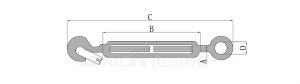 European Type Turnbuckle With Hook & Eye drg