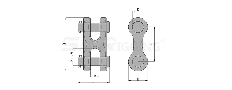 H TYPE CLEVIS DOUBLE LINKS S249