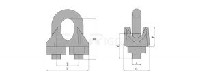 US Type Malleable Wire Rope Clip drg