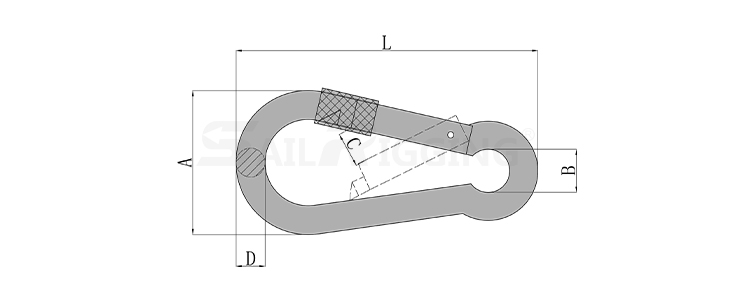 SS DIN5299D SNAP HOOK WITH SCREW