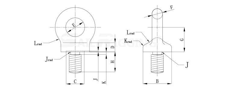 Eye Bolt BS4278 Table 1