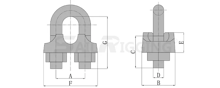 Australian Wire Rope Clip Drg